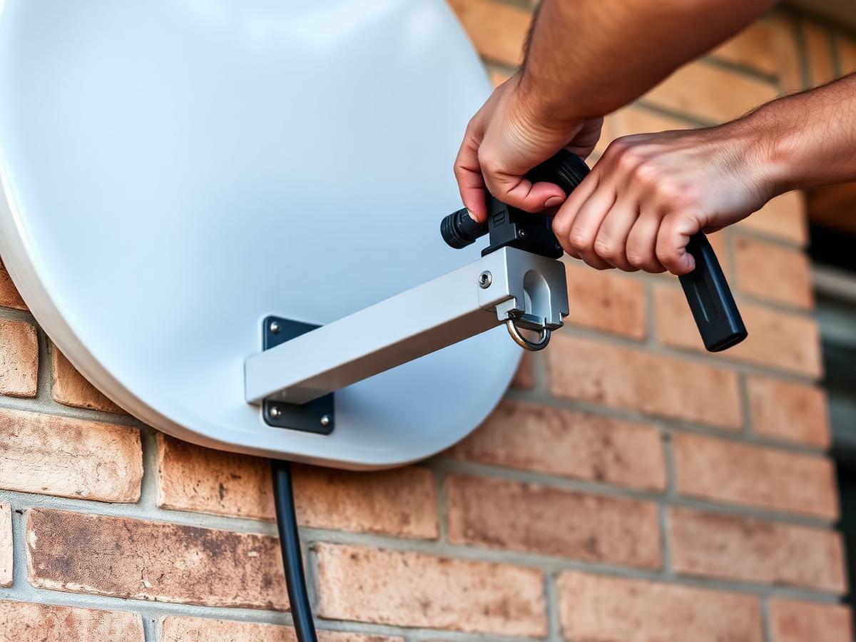 Dish mount — face brick wall